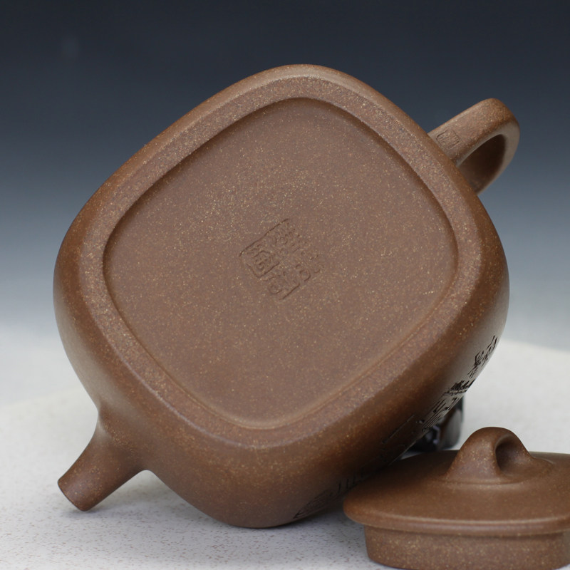 范育君大师黄自英纯全手工四方汉韵方壶紫砂壶宜兴紫砂茶壶