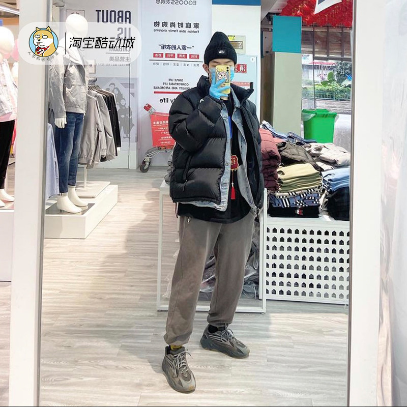 韩版thenorthface1996nuptsetnf暴力橙黑北面羽绒服nj1dm62