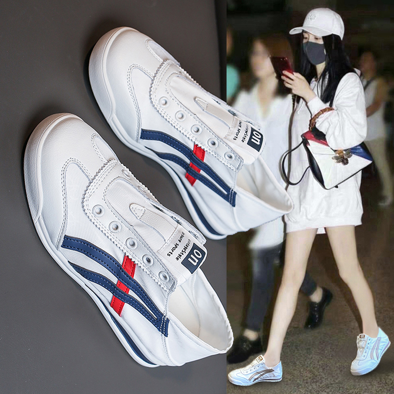2022小白鞋女夏季2021新款帆布鞋运动一脚蹬女鞋板鞋布鞋爆款鞋子