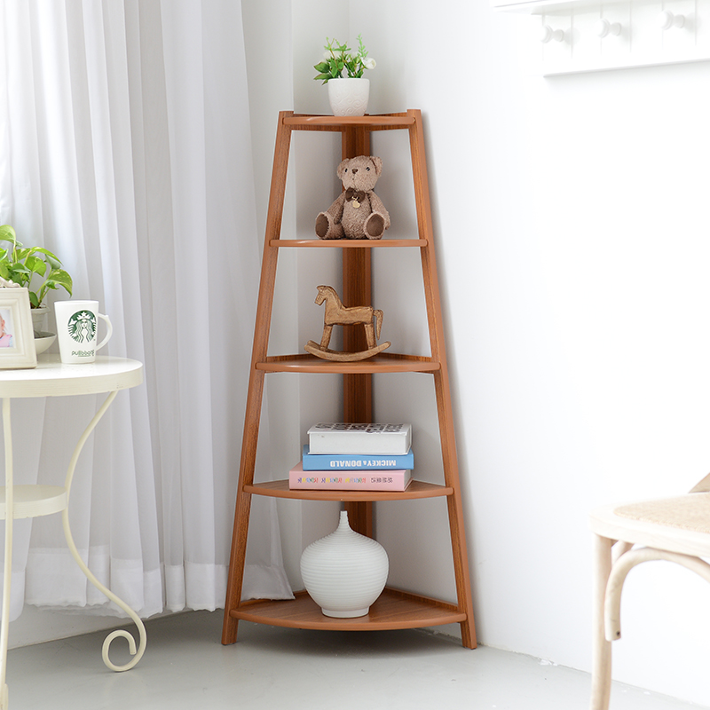 置物架多层墙角落地式三角架客厅扇形卧室转角花架书架