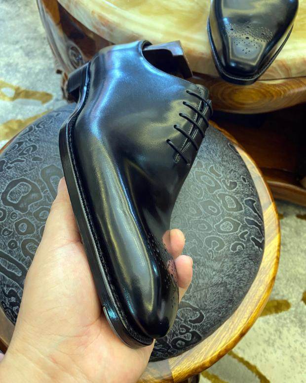 固伦男鞋简约牛津款整张新款固特异手工真小牛皮正装皮鞋