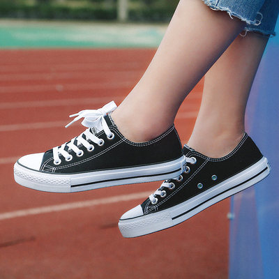 人本帆布鞋女低帮ulzzang百搭小白鞋经典款板鞋学生球鞋1970s布鞋
