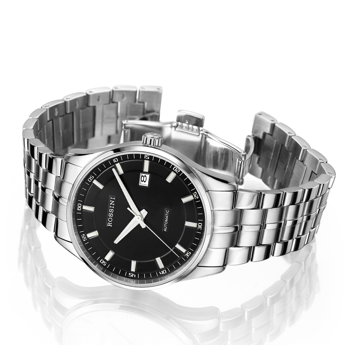 罗西尼手表男自动机械表商务简约男士腕表情侣表55535554