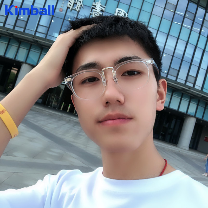 日本手工板材纯钛透明眼镜架男潮复古大框蓝光眼镜架