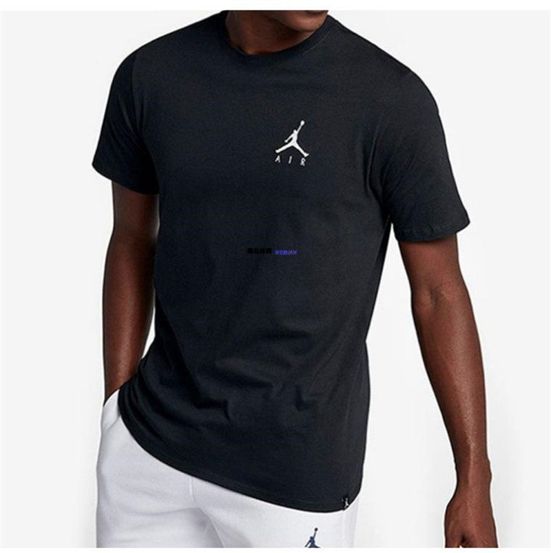 airjordanaj运动休闲乔丹简洁刺绣logo纯棉短袖运动t恤
