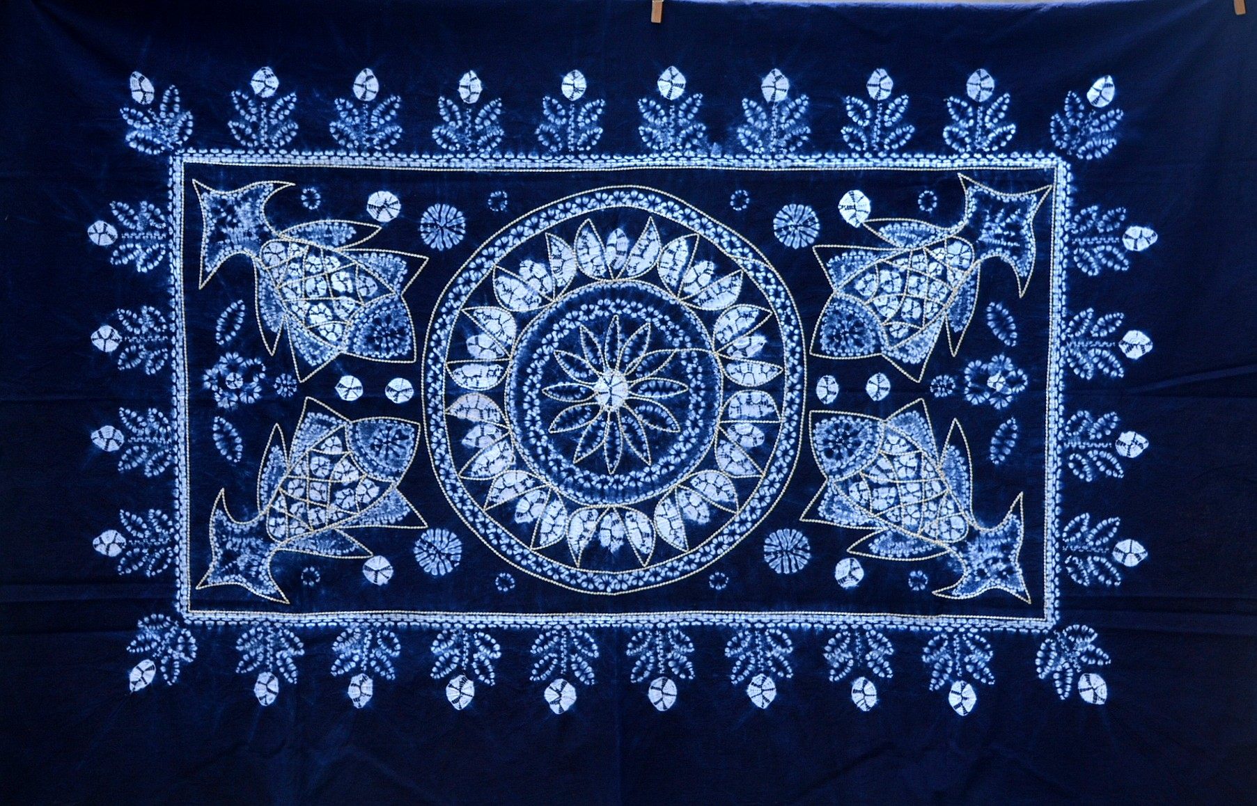 云南大理白族手工扎染桌布壁挂民族风礼物装饰白族扎染