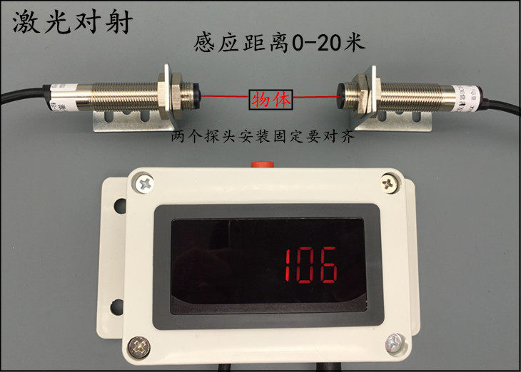 数字显示红外线感应计数器 饲料袋流水线装车计数器 包装机计数器