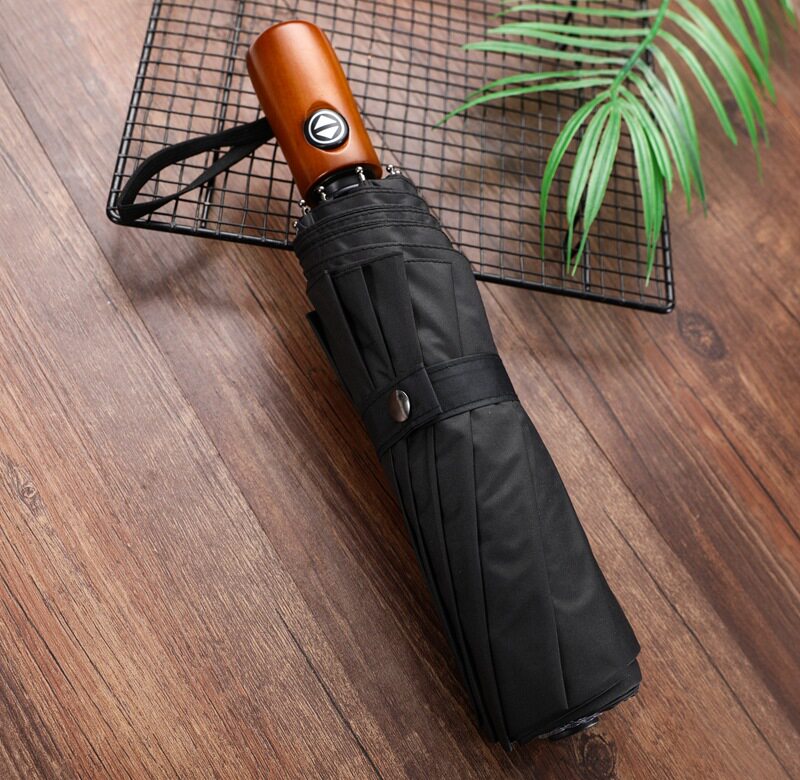 德国品牌代工工厂手柄刻字骨木柄防风折叠自动伞