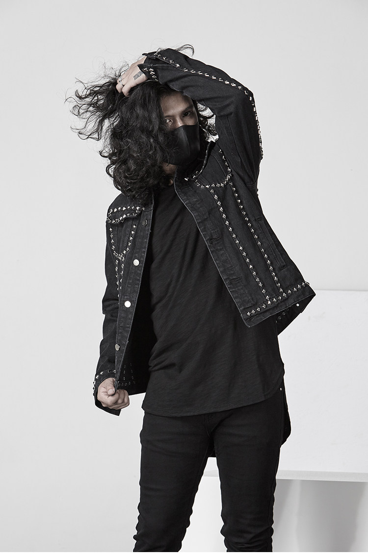 颓废元素朋克金属牛仔外套复古个性夹克