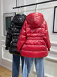 European station 2022 Winter dress new European goods thickened and warm waist small hooded shiny down jacket outside women European station 2022 Winter dress new European goods thickened and warm waist small hooded shiny down jacket outside women