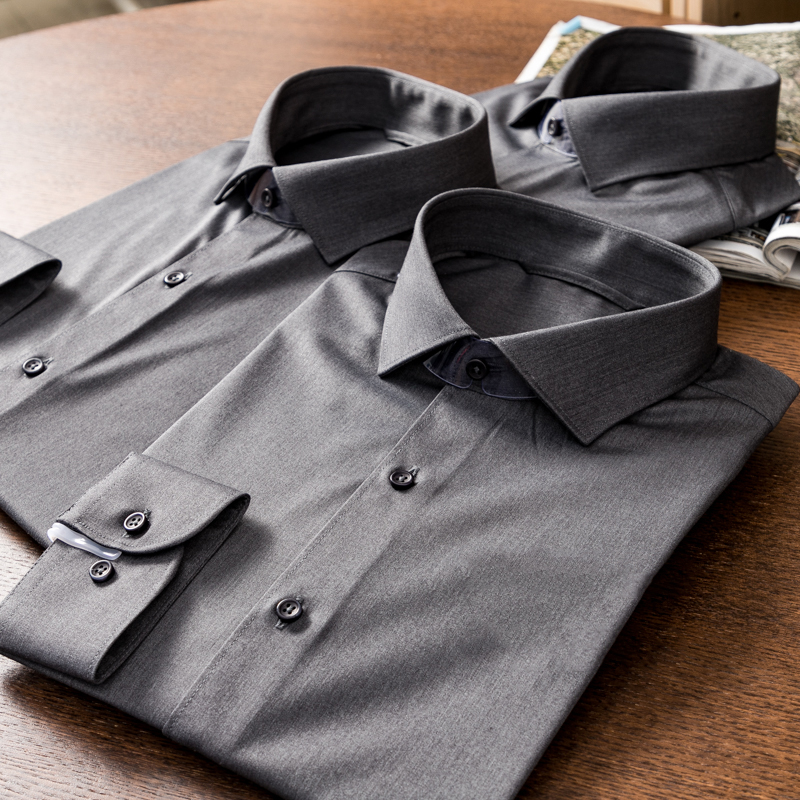柜上4600！160S高支液氨免烫面料！男士高端商务休闲长袖衬衫4217
