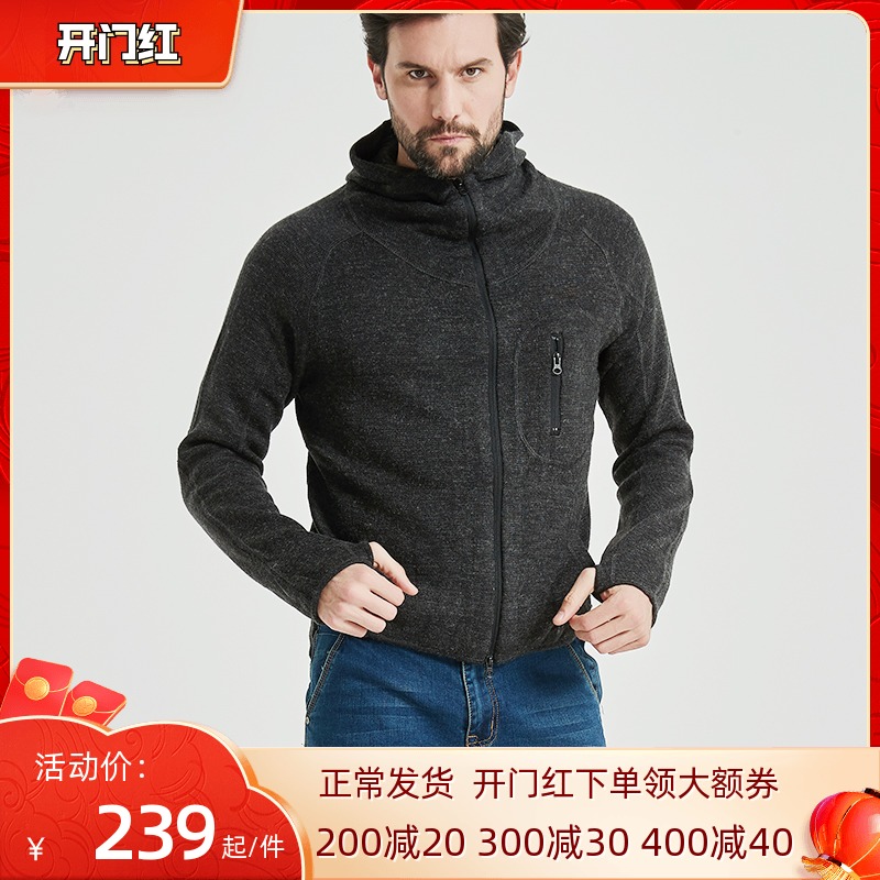 WZJP无贼军迷男战术修身长袖针织羊毛衫连帽开衫运动特工毛衣秋冬