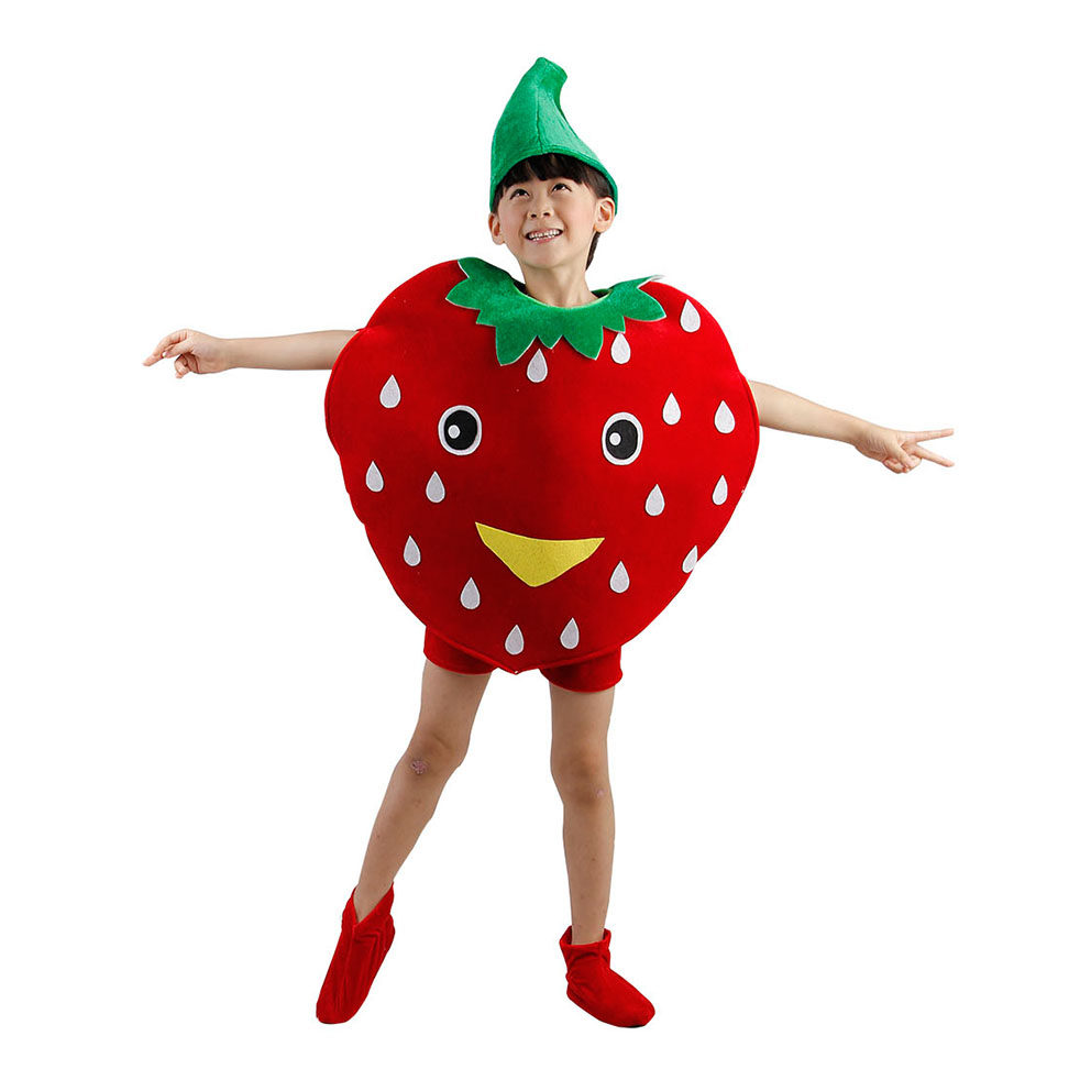 六一儿童水果演出服幼儿园水果蔬菜环保时装秀表演出衣服装草莓