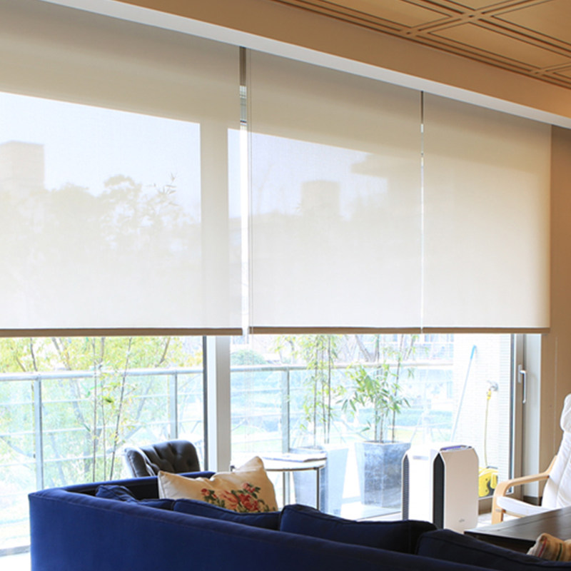 卧室遮光窗帘拉卷电动阳台遮阳卷帘办公室防晒卷帘