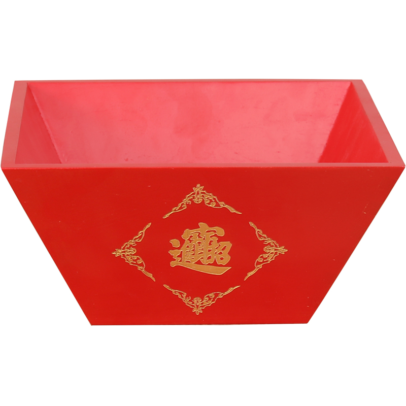 仿古香炉斗升方米四方招财婚庆结婚榫卯木升摆件