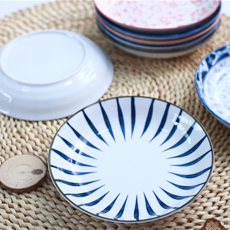 盘子景德镇陶瓷6寸小盘6个装菜深盘果盘骨盘家用盘