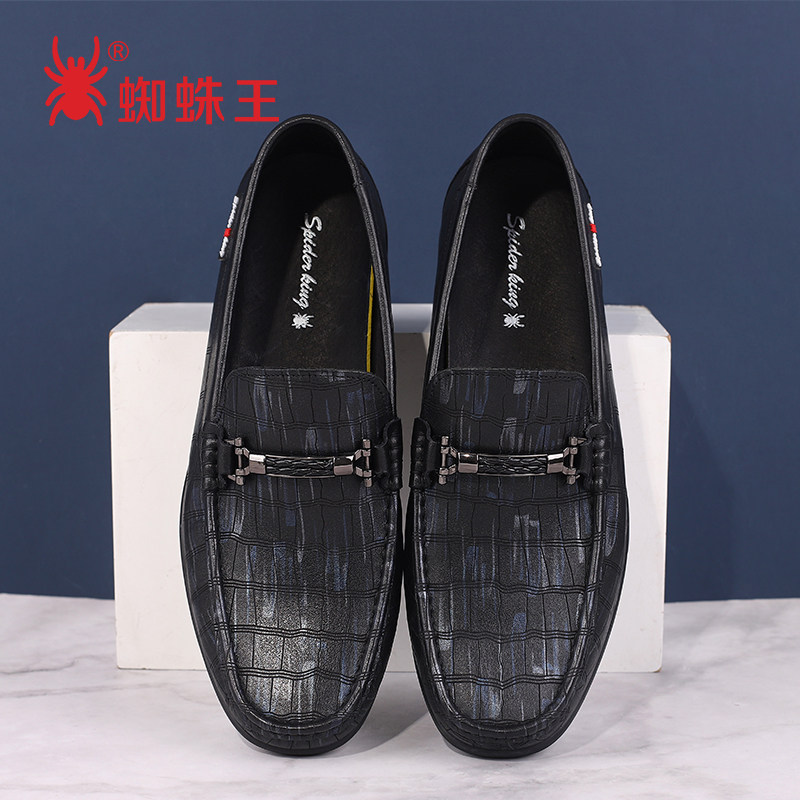 皮鞋蜘蛛王秋季真皮皮软豆豆休闲潮流乐福驾车乐福鞋豆豆鞋