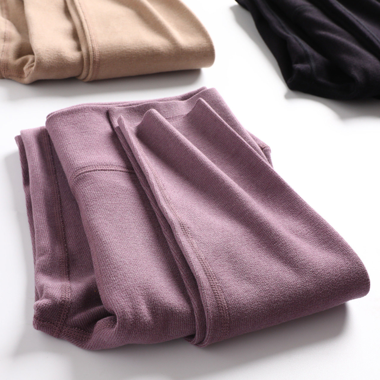 螺纹德绒底裤贴身舒适护腰加厚发热保暖裤