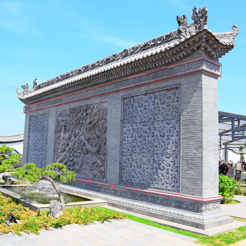 仿古仿古砖砖雕四合院影壁电视墙装饰线条挂件古建筑砖雕
