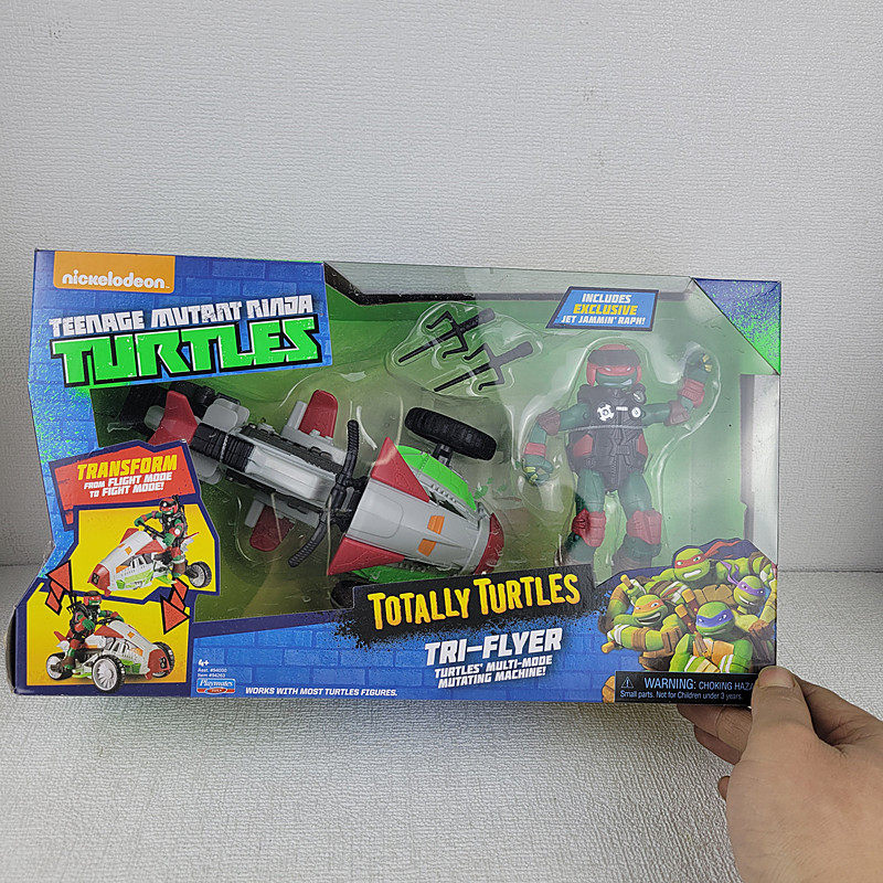 正版版彩playmates彩星忍者神龟拉斐尔战车摩托车其他人偶玩具