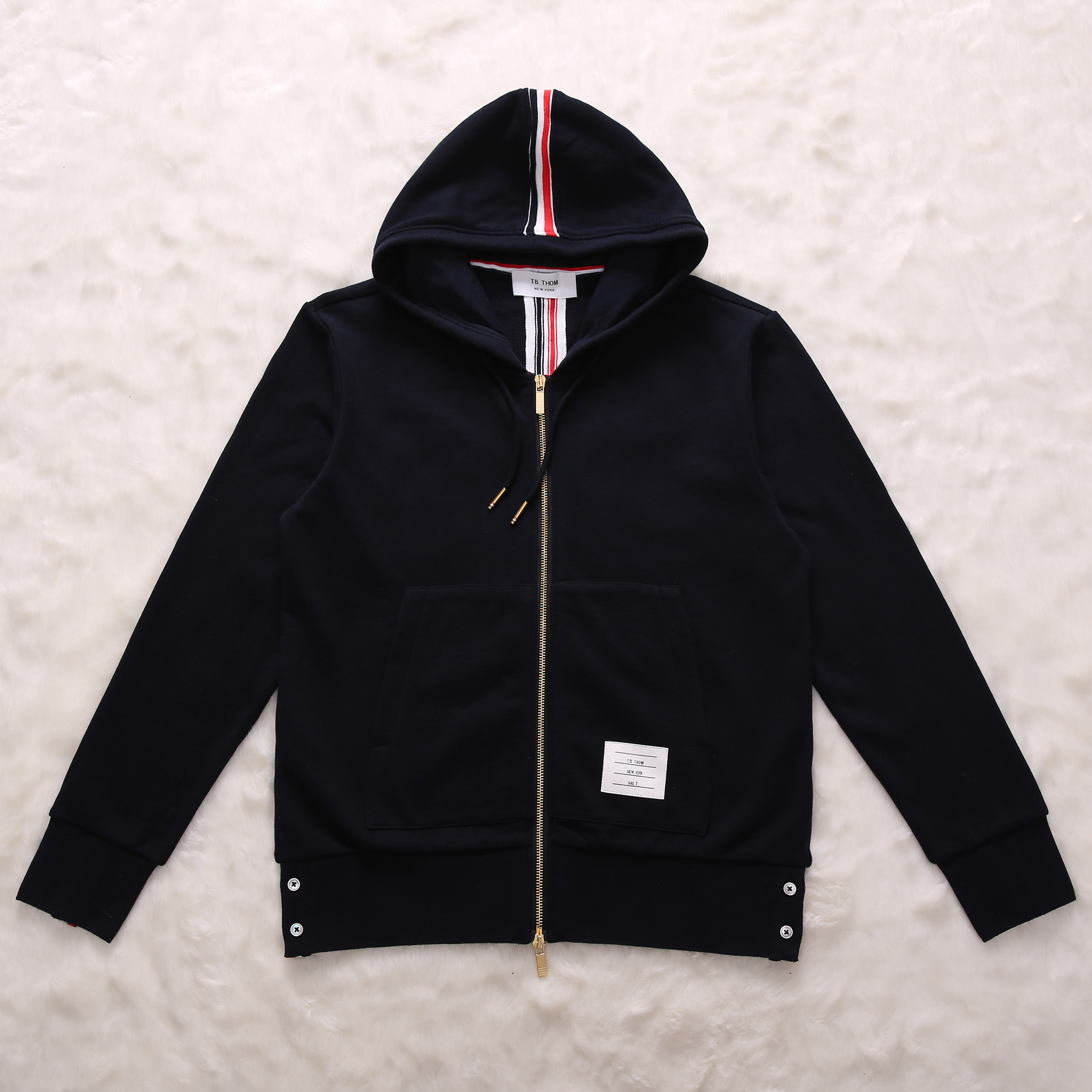 卫衣秋季新款tb男女情侣修身拉链运动休闲帽衫连卫衣