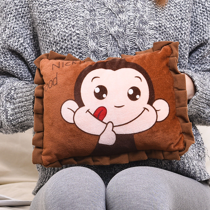 卡通热水袋充电式暖水袋已注水防爆毛绒可爱电暖袋可拆洗暖宝宝女