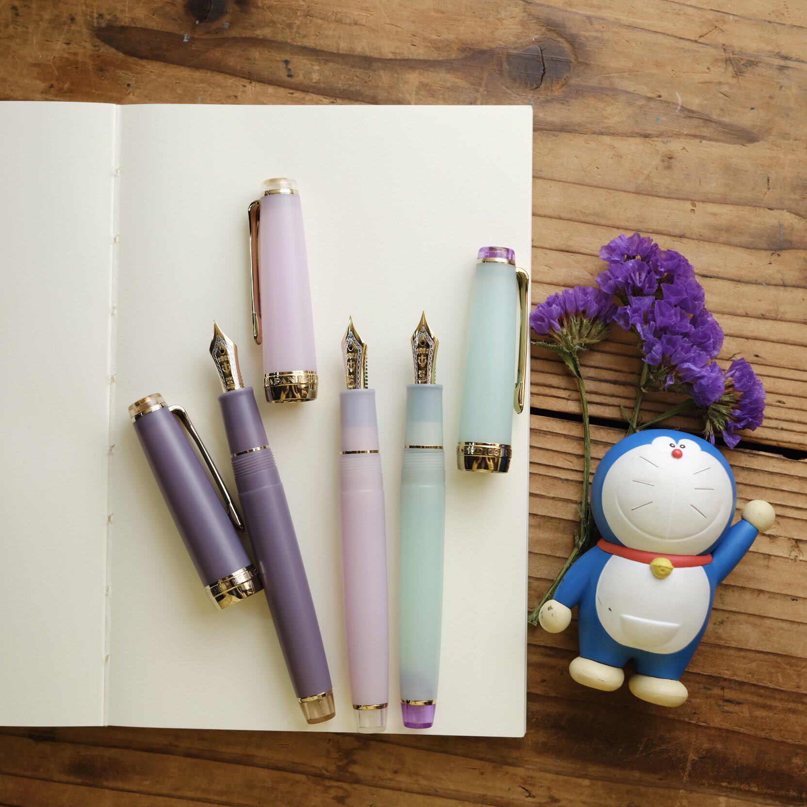 日本sailor写乐shikiori四季织雨平顶金冠21k双色钢笔