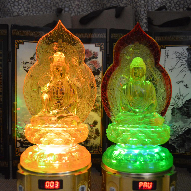 琉璃观音菩萨念佛机七彩琉璃阿弥陀佛机心心经梵唱大悲插卡音箱