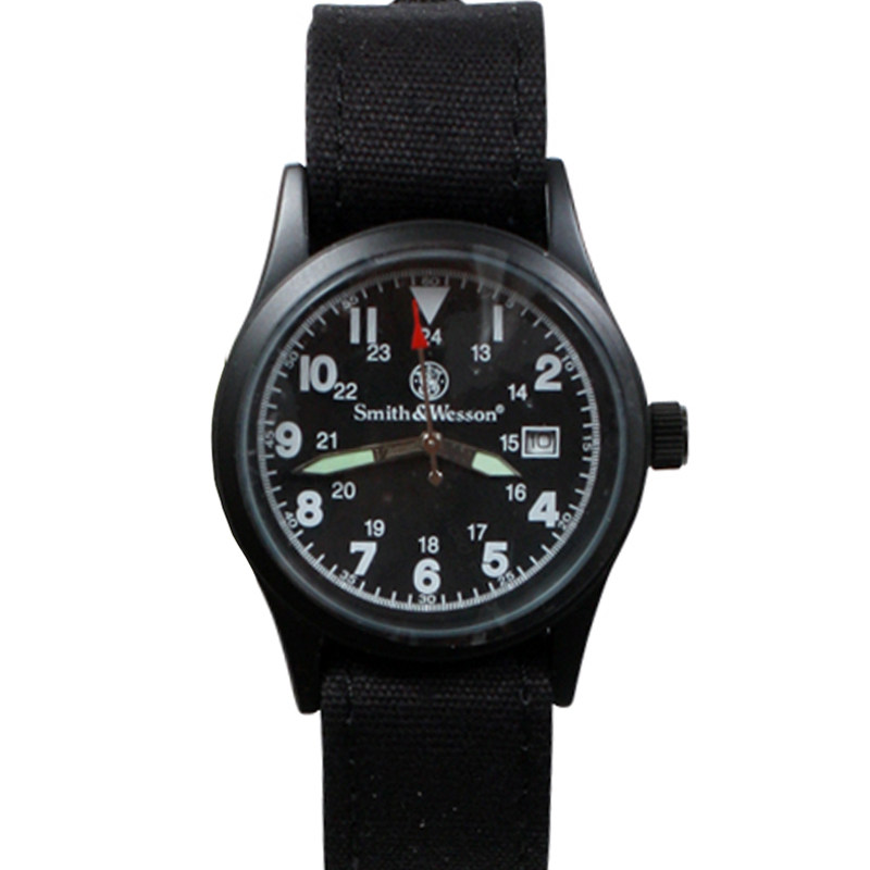 smithwesson史密斯威森militarywatch军迷手表老式帆布表带军迷手表