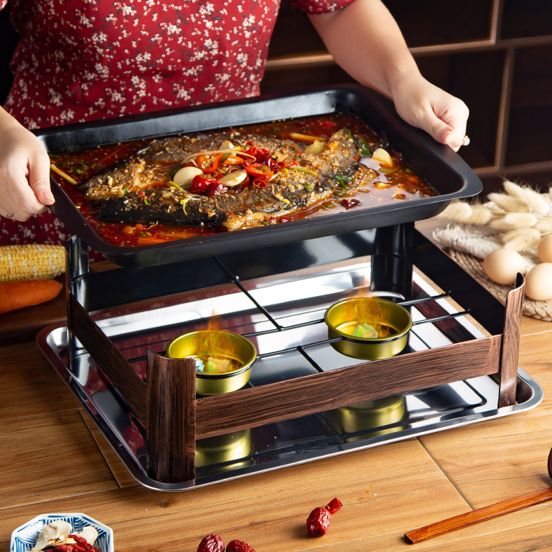 烤鱼不锈钢专业商用桌面铸铁大号餐厅用木木炭烧烤炉