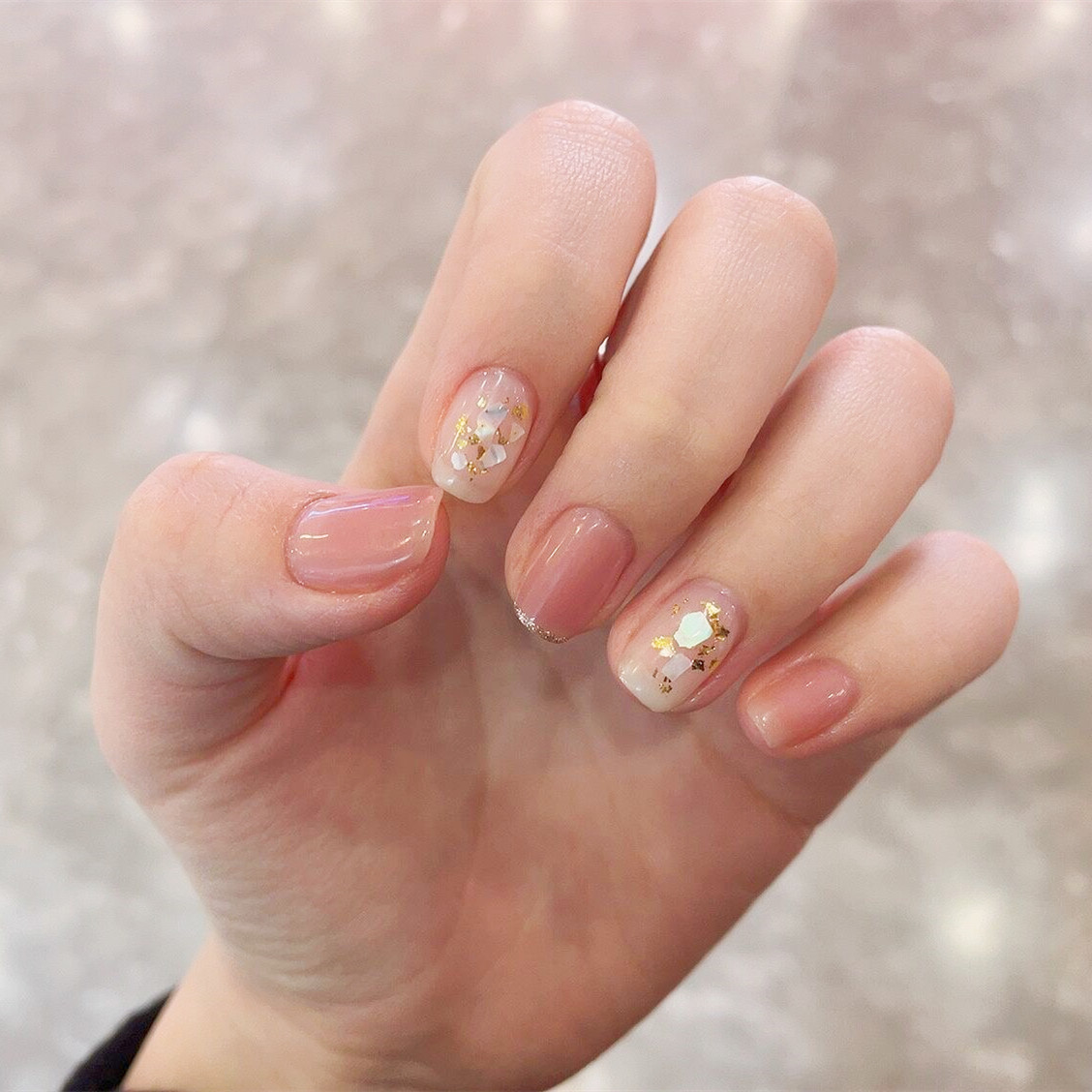 美甲碎款超薄贝壳小号尺寸混装幻彩天然鲍鱼美甲工具