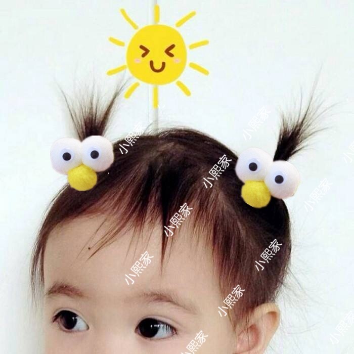 明星宝宝同款发圈大眼睛萌宝发夹全包布发卡婴儿皮筋发绳女童发饰