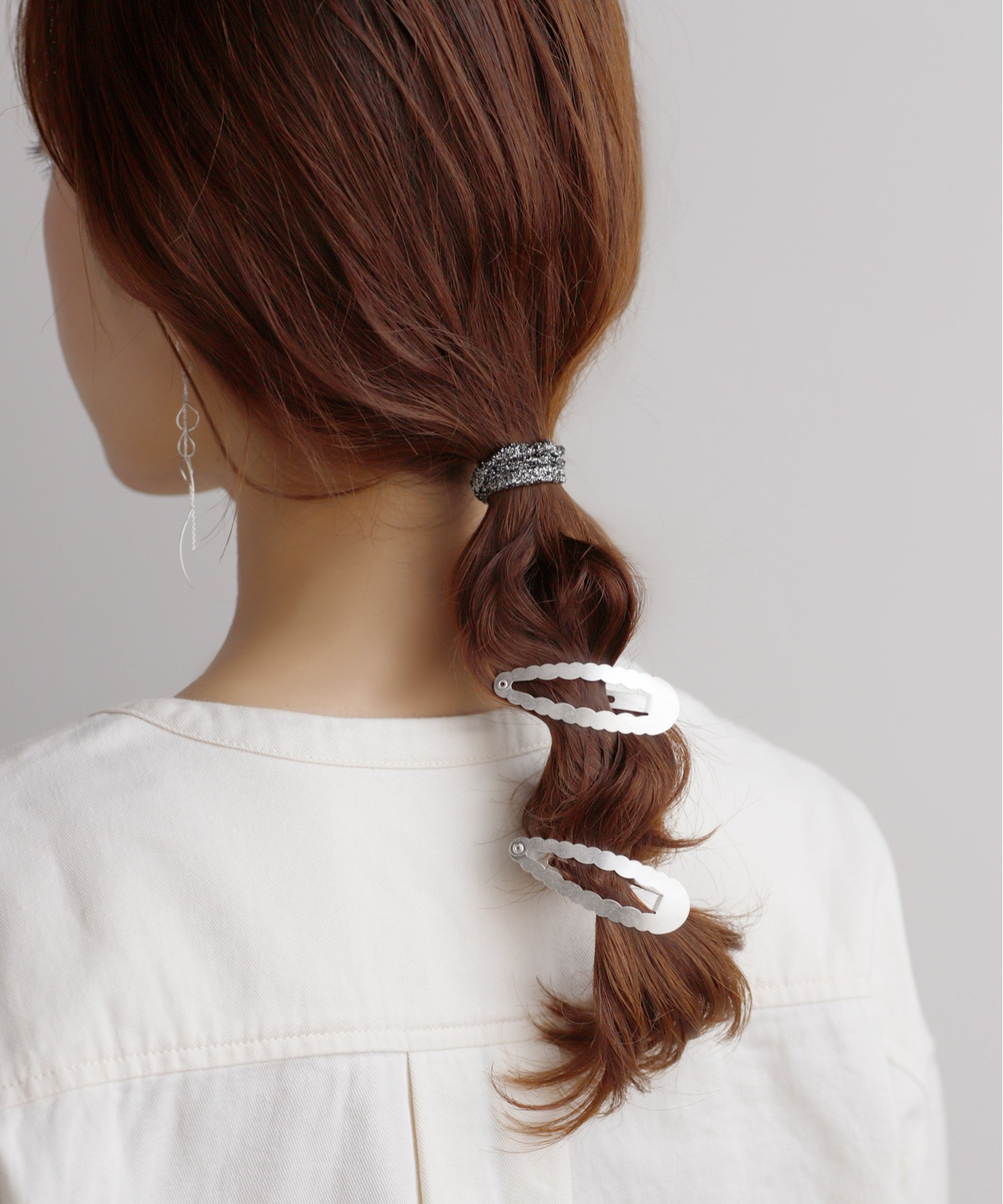 套装日本代购anemone日系边夹发圈套金属碎发纯色发饰