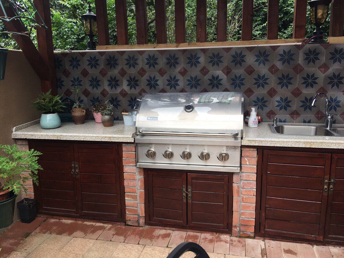 烧烤不锈钢嵌入式燃气烤炉别墅庭院花园配套镶嵌烧烤炉