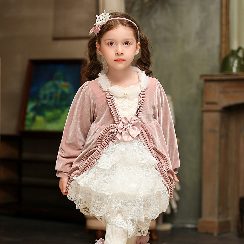 女童洛丽塔公主裙加绒裙儿童冬季连衣裙小女孩lolita连衣裙