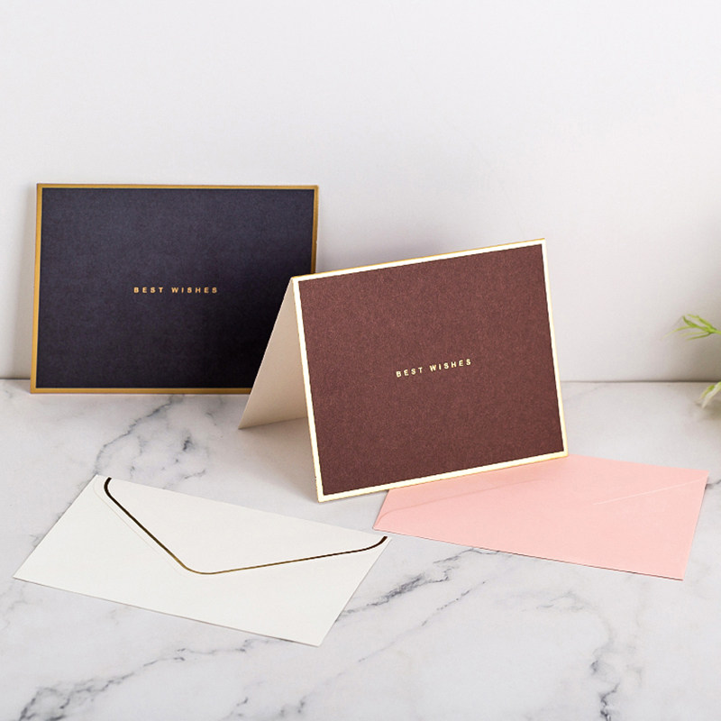 韩国贺卡烫金卡片小卡祝福商务感谢创意生日贺卡