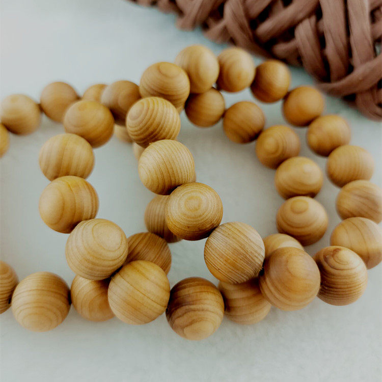 正品台湾黄桧木柠檬香12mm手串天然原木男女手链香气迷人顺丰直邮
