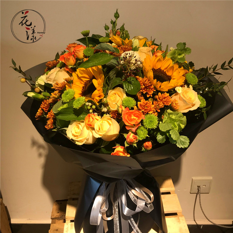 教师节新款鲜花速递泰迪向日葵玫瑰康乃馨花束商务毕业鲜花速递同城