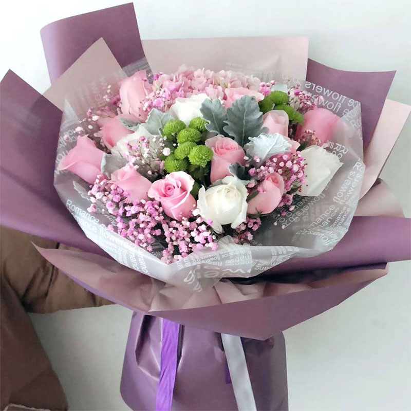 韩式鲜花玫瑰花束礼盒真花送女友情人节生日礼物成都同城花店配送