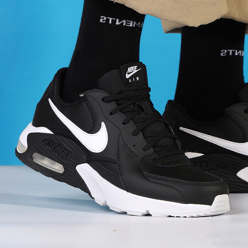 nike耐克官网运动鞋夏季新款airmax黑色皮质跑步鞋
