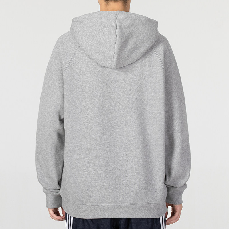阿迪达斯连帽卫衣男浅灰灰色上衣2022新款长袖套头运动卫衣