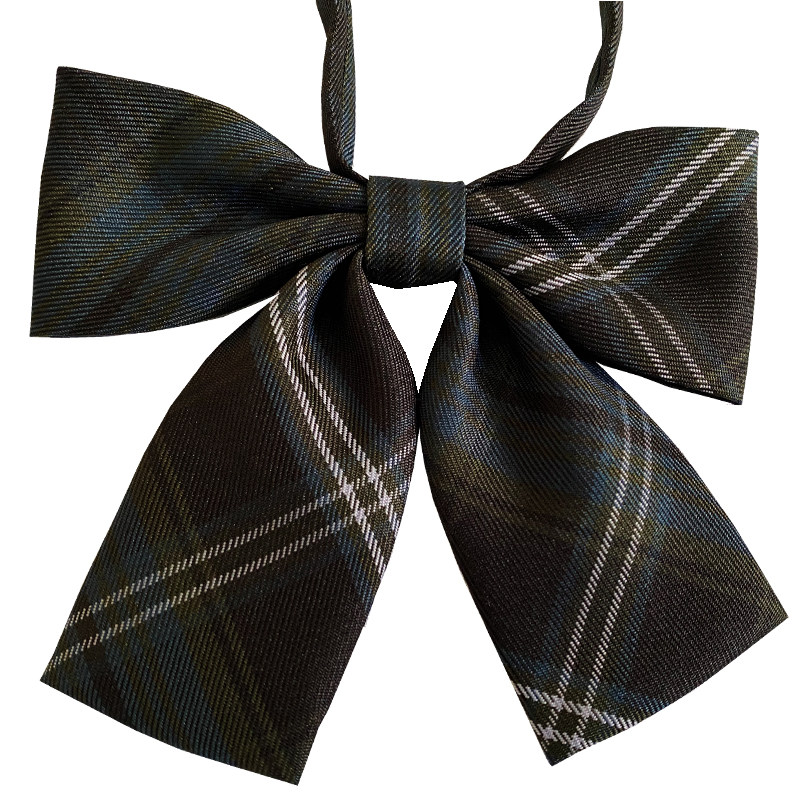 元气裙摆野岐森格原创同格平角领结实拍日系领结