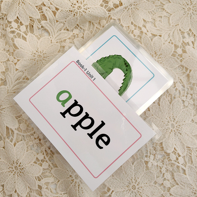 双面牛津自然拼读英语单词大卡卡片塑封教学早教闪卡