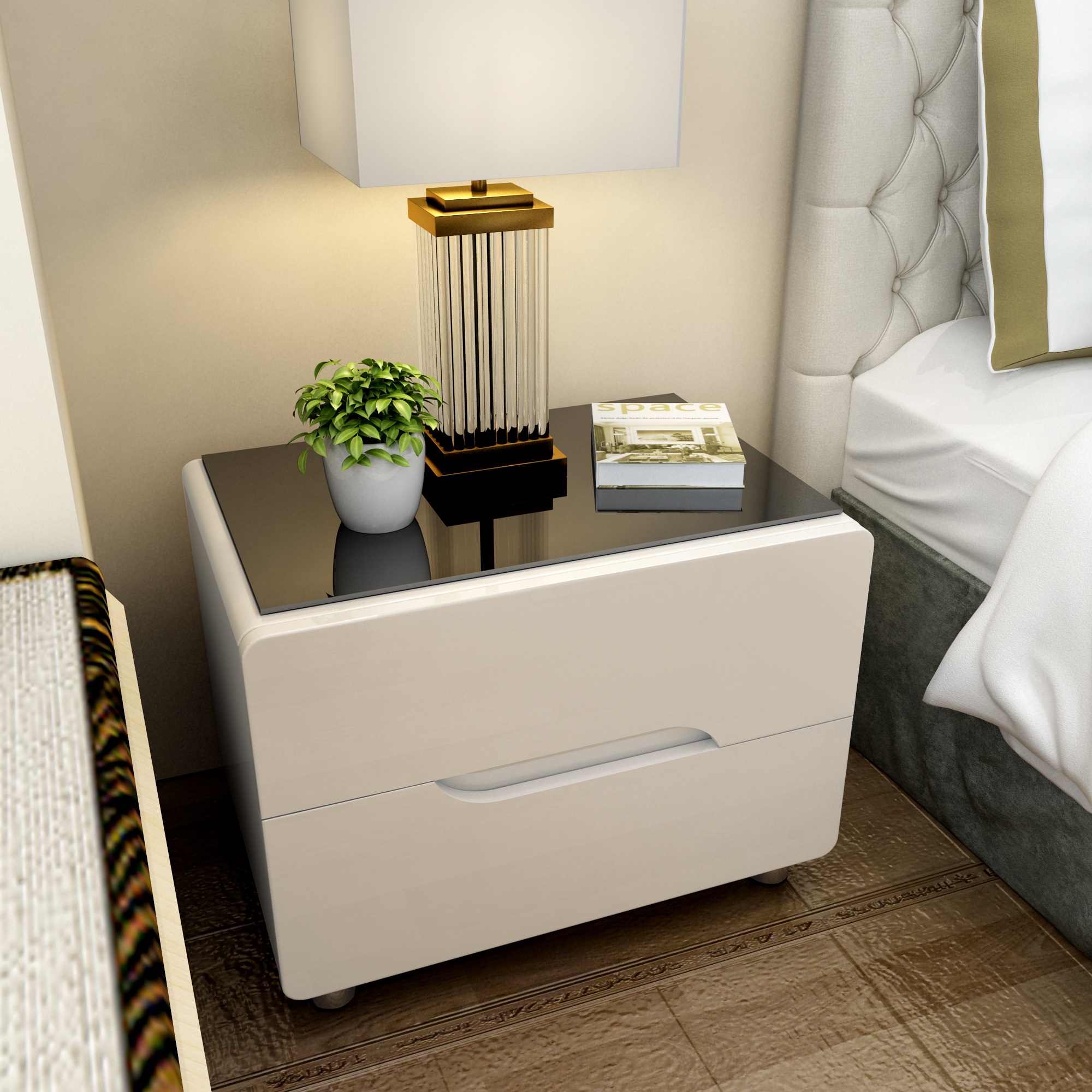 床头柜简约现代北欧卧室柜子储物柜组装迷你床边床头柜