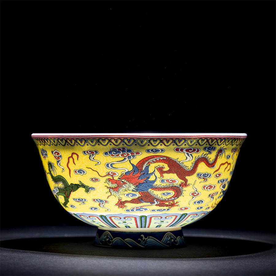 景德镇大中小陶瓷瓷碗仿古中式高脚家用米饭汤面碗