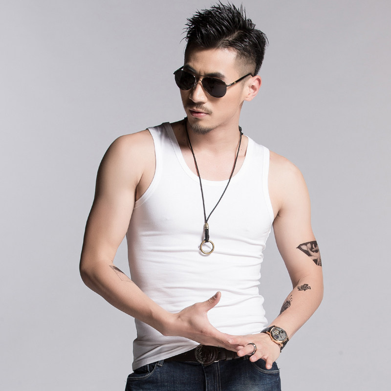 2件透气无袖夏季坎肩运动修身型纯棉t恤