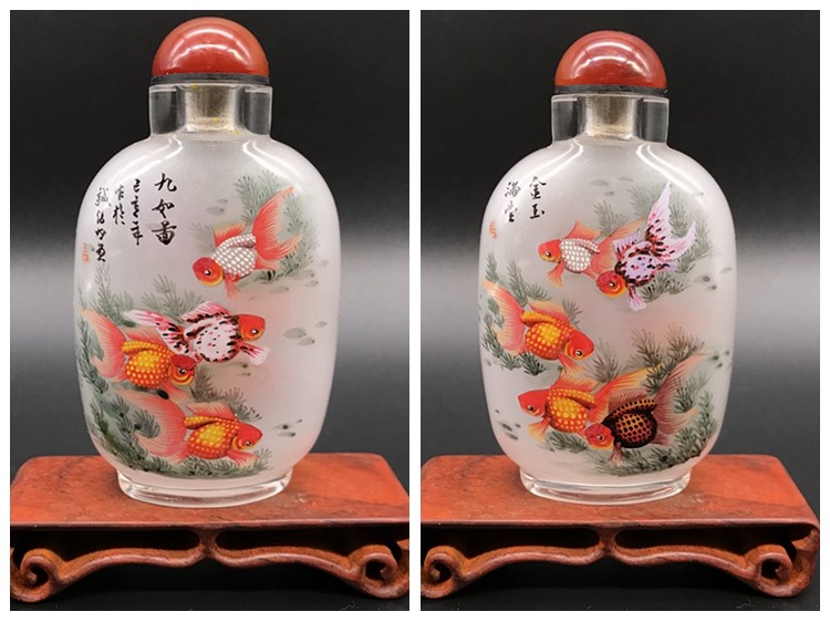 衡水内画鼻烟壶纯手工绘制 瓶内画 中国特色商务外事出国礼品摆件