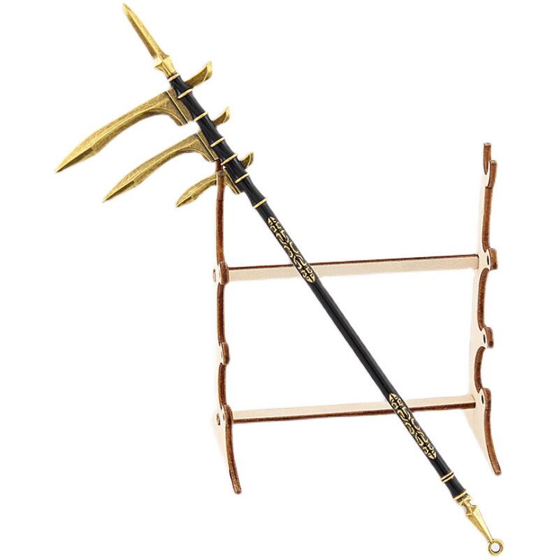 永劫游戏周边武威候岳山三头戈全金属武器模型游戏