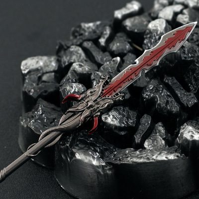 雪鹰动漫周边东伯黑龙枪22厘米金属武器模型摆件飞雪神枪饮血赤云