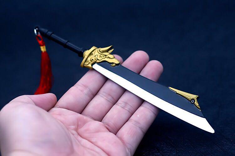 魔道周边聂明玦霸下剧场版动画版大刀合金兵器模型18cm玩具挂件